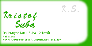 kristof suba business card