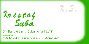 kristof suba business card